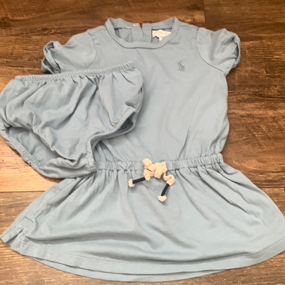 Ralph Lauren Polo Cotton Jersey Tee Dress & Bloomer Size: 6 months
